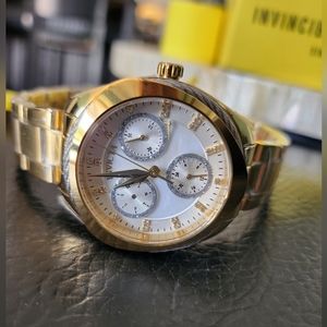 Invicta watch, gold, brand new with tags, in box never used.